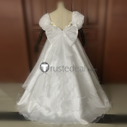 Sailor Moon Tsukino Usagi Princess White Formal Cosplay Dress Costume 3
