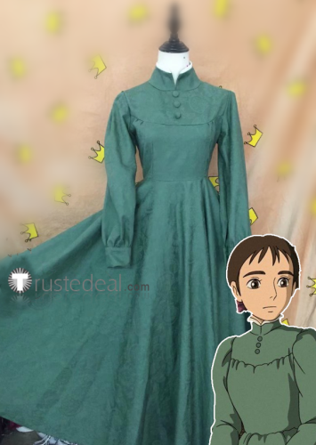 Howl's Moving Castle Sophie Hatter Green Dress Cosplay Costume