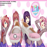 Doki Doki Literature Club Sayori Yuri Natsuki Monika Cosplay Costume Pink Blue White School Cosplay Shoes