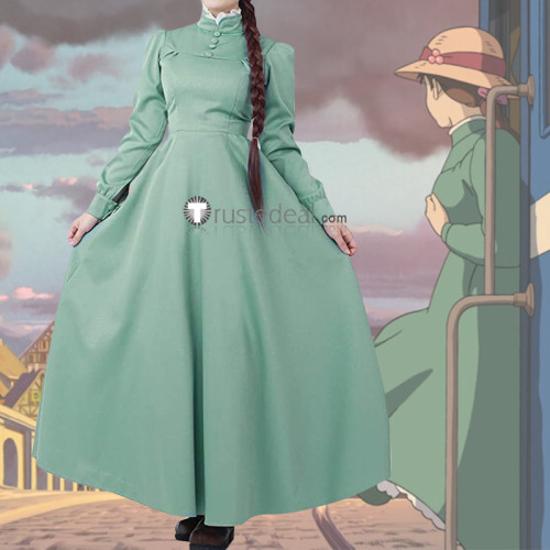 Howl's Moving Castle Sophie Hatter Green Dress Cosplay Costume 2