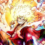 One Piece Luffy Nika Silver White Red Cosplay Wigs