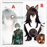 Genshin Impact Al Haitham Dehya Diluc Red Dead of Night Red Brown Grey Cosplay Wigs