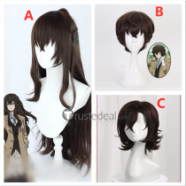 Bungou Stray Dogs Osamu Dazai Genderband Female Brown Cosplay Wigs