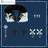 Genshin Impact Fatui Harbingers Tartaglia Childe Winter Overcoat Cape Cosplay Costume