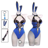 Genshin Impact Yelan Blue Bunny Suit Cosplay Costume