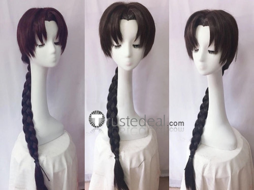 Inuyasha Shichinintai Bankotsu Miroku Brown Black Cosplay Wigs