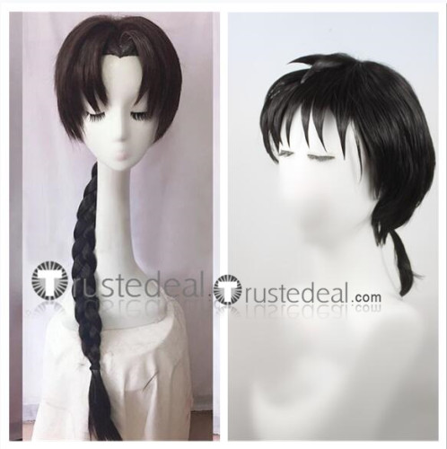 Inuyasha Shichinintai Bankotsu Miroku Brown Black Cosplay Wigs