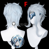 Genshin Impact Eleven Fatui Harbingers Columbina Sandrone Marionette Pantalone Arlecchino Il Dottore The Doctor Black Pink Silver Cosplay Wigs