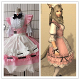 Final Fantasy XIV FF14 FFXIV Miqo'te Housemaid Maid Dress Blue Pink Purple Black Grey Green Red Cosplay Costumes