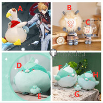 Genshin Impact Hilichurl Xiao Tartaglia Duck Bird Ganyu Cosplay Green Plush Dolls Keychain Accessories