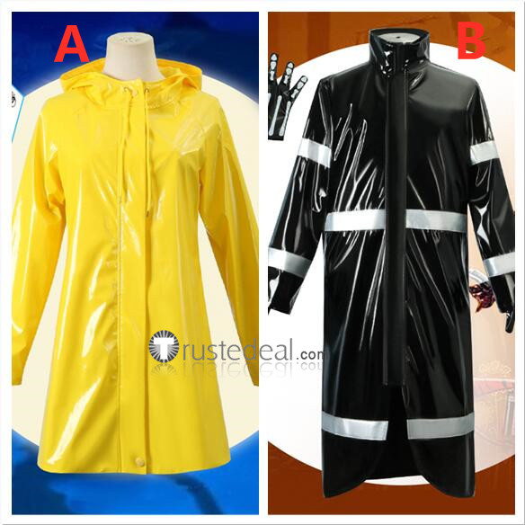 Coraline Wybie Lovat Black Yellow Coat Halloween Cosplay Costumes