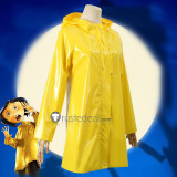 Coraline Wybie Lovat Black Yellow Coat Halloween Cosplay Costumes
