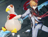 Genshin Impact Hilichurl Xiao Tartaglia Duck Bird Ganyu Cosplay Green Plush Dolls Keychain Accessories