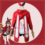 Genshin Impact Amber Eula Pizza Hut Cosplay Costumes