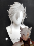 Final Fantasy XIV FF14 Miqo'te G'raha Tia Fandanie Haurchefant Greystone Male Elezen Silver White Blue Black Red Cosplay Wigs
