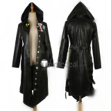 PUBG PlayerUnknown's Battlegrounds Trench Coat Black Hooded Jacket Cosplay Costume