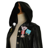 PUBG PlayerUnknown's Battlegrounds Trench Coat Black Hooded Jacket Cosplay Costume