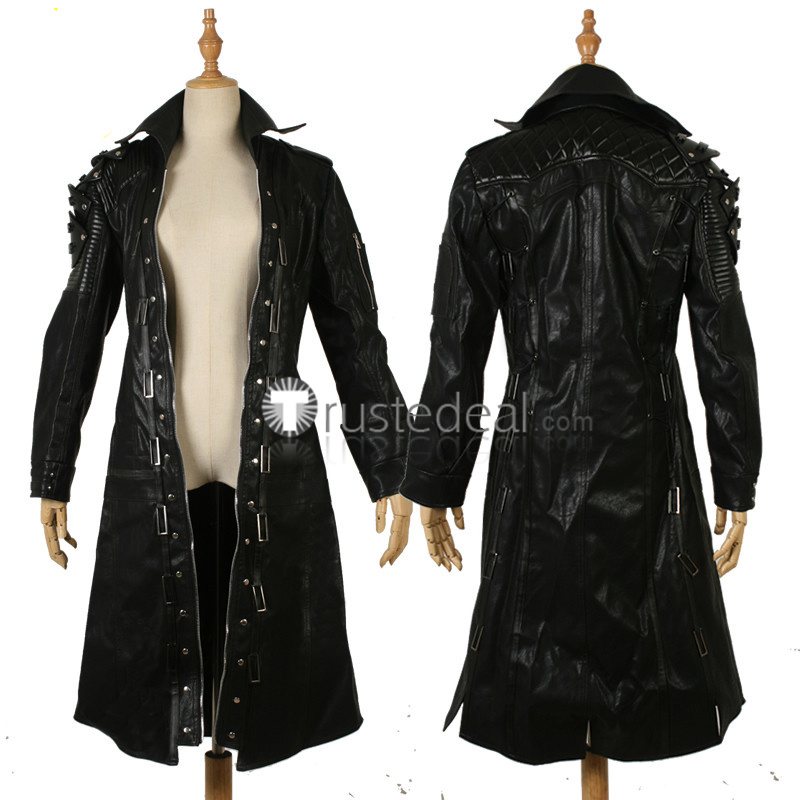PUBG PlayerUnknown's Battlegrounds Trench Coat Black Red Hooded