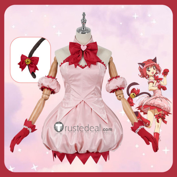 Tokyo Mew Mew Ichigo Momomiya Pink Neko Halloween Cosplay Costume