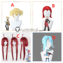 Pokemon Barry Skyla Maxie Clair Blue Red Styled Cosplay Wig
