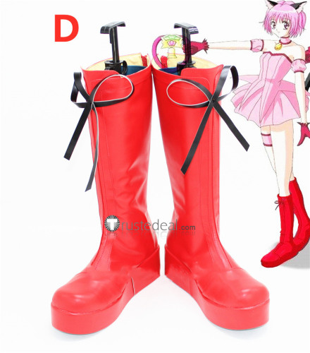 Tokyo Mew Mew Ichigo Momomiya Mew Strawberry Masaya Aoyama Blue Knight Blue Red Cosplay Boots Shoes