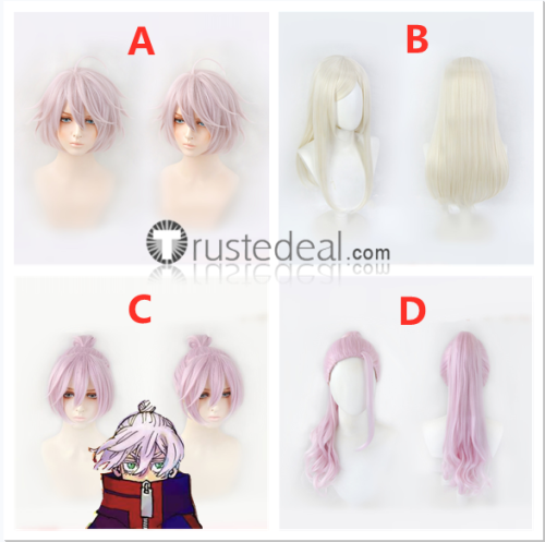 Tokyo Revengers Senju Kawaragi Haruchiyo Sanzu Purplish Pink Cream Ponytail Cosplay Wigs