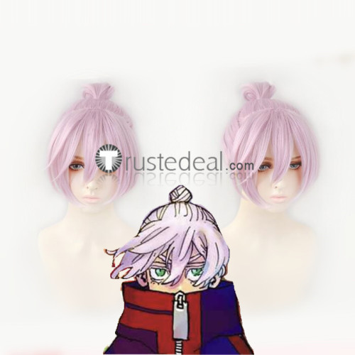 Tokyo Revengers Senju Kawaragi Haruchiyo Sanzu Purplish Pink Cream Ponytail Cosplay Wigs