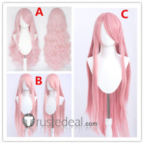 Vocaloid Luka Megurine Long Pink Straight Curly Cosplay Wigs 100cm