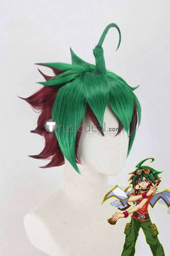 Yugioh VRAINS Soulburner Yuzu Hiragi Yuya Sakaki Green Pink Styled Cosplay Wig