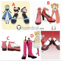 Black Butler Kuroshitsuji Elizabeth Midford Pink Brown Cosplay Boots Shoes