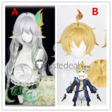 Genshin Impact Greater Lord Rukkhadevata Mika Schmidt Faruzan Kaveh Blue Blonde Silver Green Cosplay Wigs
