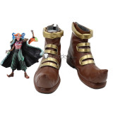 One Piece Buggy Brook Jewelry Bonney Nami Cowboy Black Brown Cosplay Shoes Boots