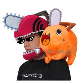 Chainsaw Man Denji Pochita Helmet Plushie Doll Cosplay Props