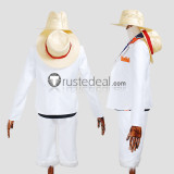 One Piece Film Gold Monkey D Luffy White Cosplay Costume