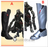 Overwatch Reaper Silver Black Cosplay Boots Shoes