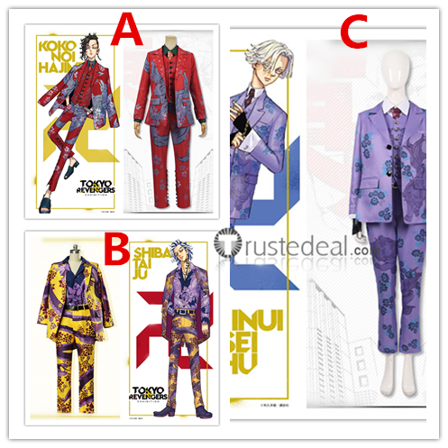 Tokyo Revengers Exhibition Hajime Kokonoi Taiju Shiba Seishu Inui Cosplay Costumes