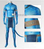 Avatar 2 The Way of Water Jake Sully Blue Bodysuit Tail Cosplay Costume