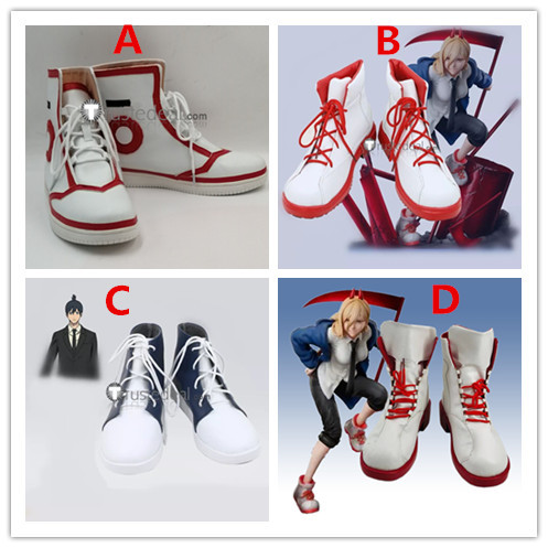 Chainsaw Man Power Denji Aki Hayakawa Red Blue Cosplay Shoes Boots