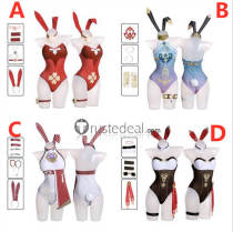 Genshin Impact Nilou Yae Miko Klee Amber Bunny Suit Cosplay Costumes