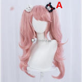 Danganronpa Trigger Happy Havoc Junko Enoshima Ponytails Bear Hair Clips Cosplay Wigs
