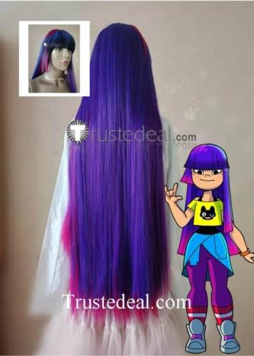 Glitch Techs Miko Kubota Purple Pink Black Cosplay Wig