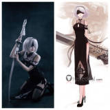 Nier Automata 2B Cheongsam black Cosplay Costume