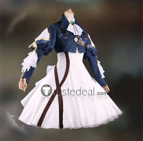 Violet Evergarden White Blue Cosplay Costume1