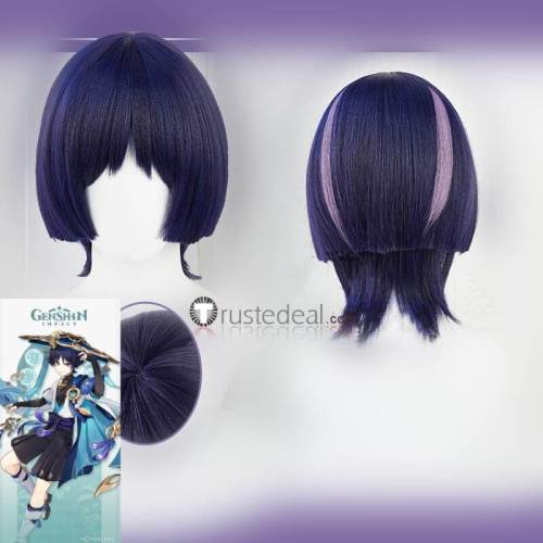 Genshin Impact Wanderer Scaramouche Kaveh Eremite Desert Clearwater Brown Blonde Blue Purple Cosplay Wigs