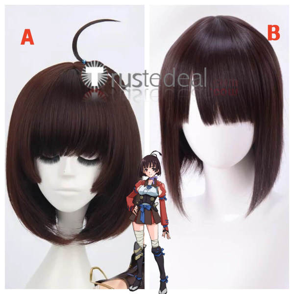 Koutetsujou no Kabaneri Mumei Short Brown Cosplay Wigs