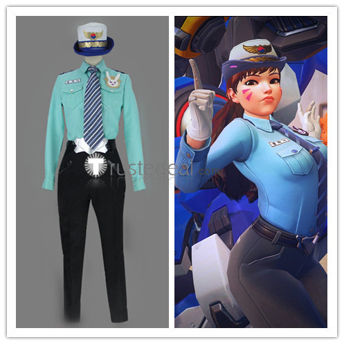 Overwatch D.Va Police Skin Cosplay Costume
