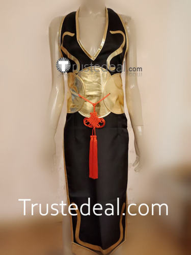 chun li black dress cosplay Street Fighter Chun Li Black Cosplay Costume main image 1