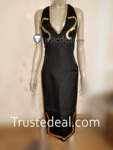 princess polly baby blue dress Street Fighter5 CHUN LI Black Golden Cosplay Costume