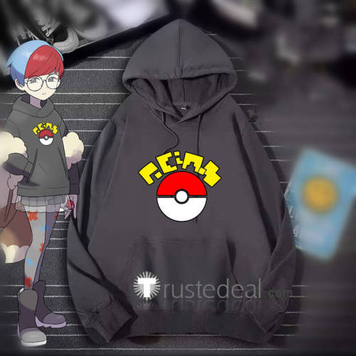 Pokemon Scarlet and Violet Penny Black Grey Hoodie Cosplay Costume