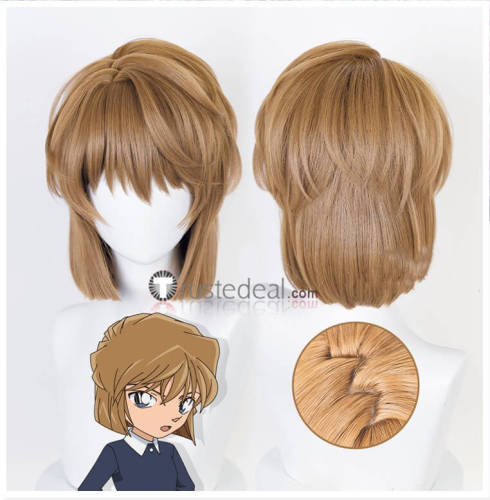 Detective Conan Haibara Ai Yukiko Kudo Brown Cosplay Wig